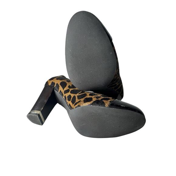 Ann Taylor Addison 7 Leopard Print Haircalf Block Heels 90s Y2K Office Holiday - Picture 8 of 9